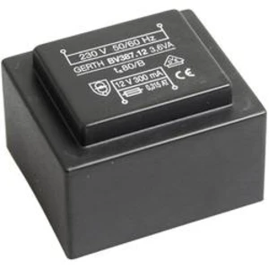 Transformátor do DPS Gerth EI 38/13,6, prim: 230 V, Sek: 15 V, 240 mA, 3,6 VA
