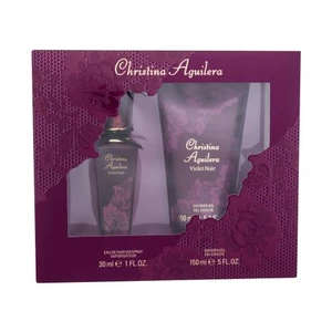 Christina Aguilera Violet Noir dárková kazeta parfémovaná voda 30 ml + sprchový gel 150 ml pro ženy