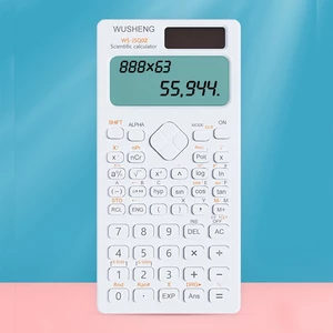 WUSHENG WS-JSQ02 Scientific Calculator 2-Line 10+2 Digits Display LCD Double Power with 417 Function Calculator for Stud