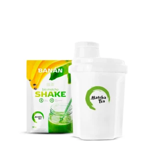 BIO Matcha Tea Shake, 30 g Matcha Tea Shake Banán + šejkr,BIO Matcha Tea Shake, 30 g Matcha Tea Shake Banán + šejkr