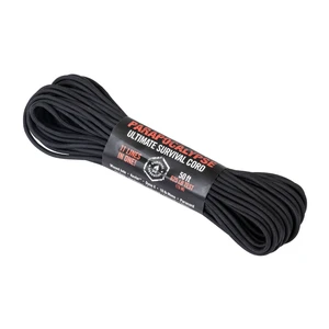Padáková šňůra Survival Paracord ATWOOD ROPE Parapocalypse Survival Cord 15m - Black