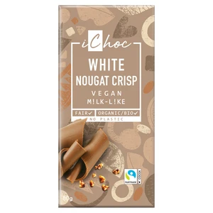 ICHOC Vegan bílý nugát s oříšky BIO 80 g
