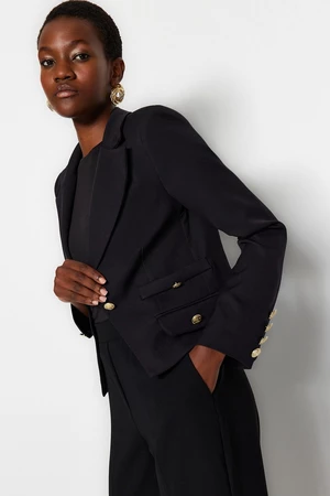 Trendyol Black Regular Lined Woven Blazer Jacket