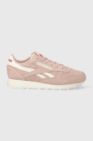 Semišové sneakers boty Reebok růžová barva