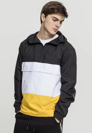 Color Block Pull Over Blk/chromeyellow/wht Jacket