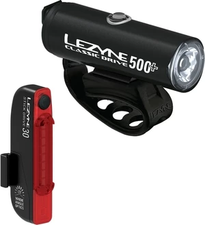 Lezyne Classic Drive 500+/Stick Drive Pair Satin Black Front 500 lm / Rear 30 lm Anteriore-Posteriore Luci bicicletta