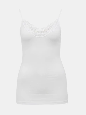 White tank top with VERO MODA Inge lace