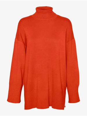 Orange women's sweater VERO MODA Goldneedle - Women