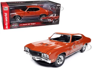 1972 Buick GS Stage 1 Flame Orange "Muscle Car &amp; Corvette Nationals" (MCACN) "American Muscle" Series 1/18 Diecast Model Car by Auto World