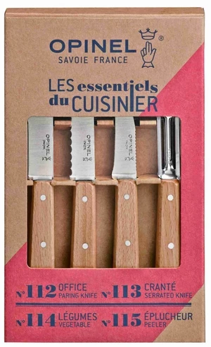 Opinel Les Essentiels Box Set - Beech Picnic, cuțit de bucătărie