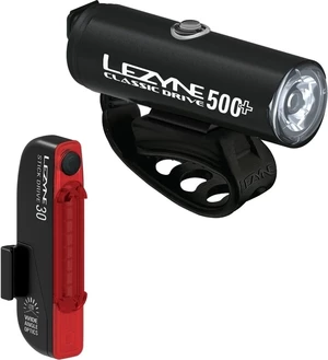 Lezyne Classic Drive 500+/Stick Drive Pair Satin Black Front 500 lm / Rear 30 lm Front-Rear Luces de ciclismo