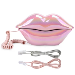 Electroplating Colorful Funny Lip Telephone WX‑3016 Fashionable Number Storage Function