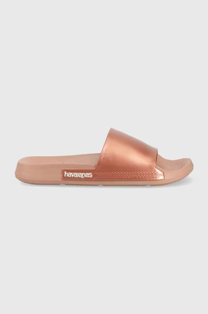 Šľapky Havaianas Slide Classic dámske, zlatá farba, 4147131.3544