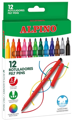 ALPINO Balenie 12 farebných fixiek
