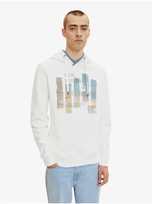 White Mens Hoodie Tom Tailor - Men