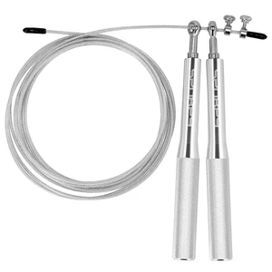 Spokey X ROPE TWEET III bearing jump rope with steel handle, silver