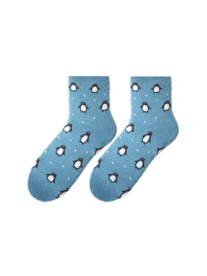 Bratex D-060 women's winter socks pattern 36-41 blue melange 033