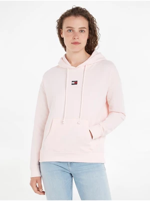 Světle růžová dámská mikina Tommy Jeans TJW XS Badge Hoodie - Dámské