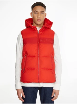 Red Men's Quilted Vest with Hood Tommy Hilfiger - Men