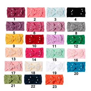 Cute Princess Girls Soft Nylon Bow Headband Baby Bowknot Hairband Newborn Knotted Headwrap Children Hair Accessories