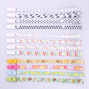 26 Styles Baby Pacifier Chain Clip Cute Printing Adjustable Dummy Clip Nipple Holder Anti-lost Baby Pacifier Accessories