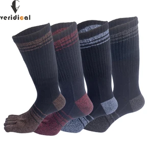 VERIDICAL Large Size Five Fingers Socks Long Combed Cotton Colorful Good Quality Compression Sock 5 Finger Socks Calcetine