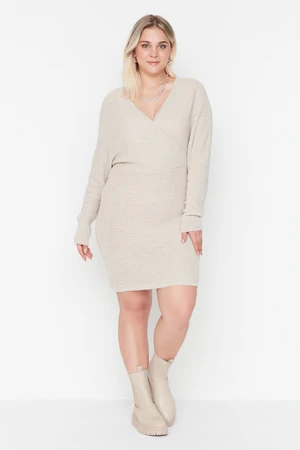 Trendyol Curve Beige Knitwear Dress