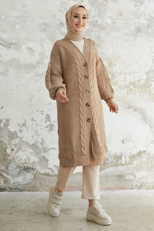 InStyle Evia Buttons Knitwear Cardigan - Beige