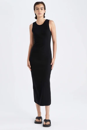 DEFACTO bodycon Sleeveless Midi Short Sleeve Knitted Dress