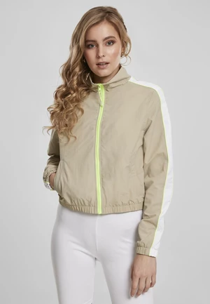 Women's jacket with short pipes made of concrete/electric lime