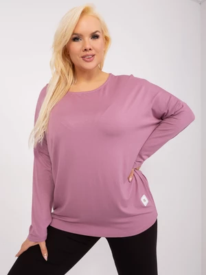 Powder pink plus size long sleeve blouse by Paloma