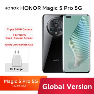 Global Version HONOR Magic 5 Pro 5G Snapdragon 8 Gen 2 5100 mAh Battery Life 6.81 Inches 120Hz Quad-Curved Display