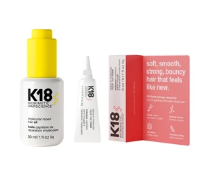 Suchý olej proti krepovateniu vlasov K18 - 30 ml + bezoplachová maska 5 ml zadarmo + darček zadarmo