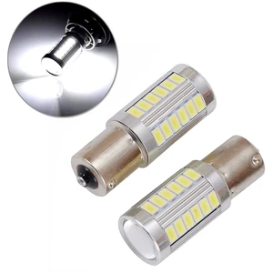 2pcs P21W 1156 BA15S LED Reverse Lamp 12V 33SMD 5630 CanBus LED Bulbs Car Turn Signal Lights High Bright White