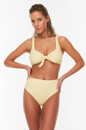 Trendyol Yellow High Waist Bikini Bottoms with Cup Stitching