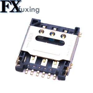 10PCS/LOT Clamshell NANO SIM 6P Small Ccard Slot Cell Phone Deck Connector Flip Type Connector For Mobile Phone Card