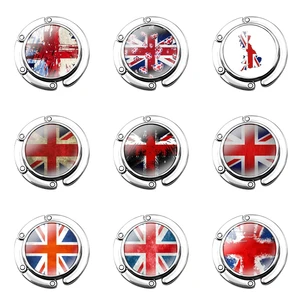 Funny Gift Decor england british english uk flag Foldable Purse Hook for Women's Table Handbag Storage Folding Decor Table Hook