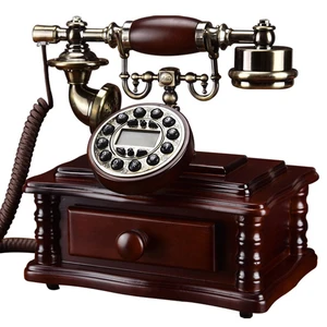 Vintage Old Fashioned Telephone with Dual Ringtones, Drawer, Caller ID, Handsfree, Backlit, Button Dial Corded Phone Landline