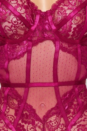 Trendyol Fuchsia Lace Snap Body Body