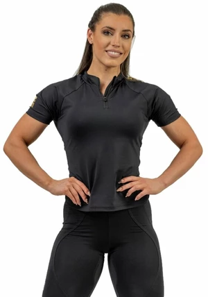 Nebbia Compression Zipper Shirt INTENSE Ultimate Black/Gold XS Fitness tričko