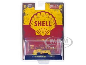 1960 Volkswagen Single Cab Tow Truck Yellow and Red (Weathered) "Shell Oil" Limited Edition to 4400 pieces Worldwide 1/64 Diecast Model by M2 Machine