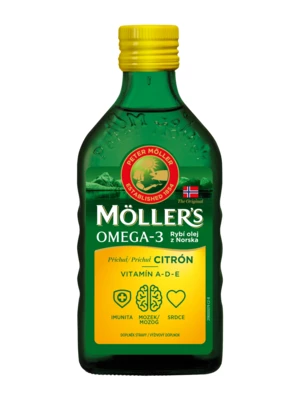 Mollers Omega 3 Rybí olej, Citrónová príchuť z pečene tresiek 250 ml