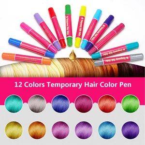 Hair Chalk Set Luckyfine 12 Color Temporary Hair Color Hair Chalk Pens for Girls Face Paints Birthday Gift