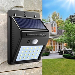 Solar Power 20 LED PIR Motion Sensor Wall Light WaterproofOutdoor Path Yard Garden Security Lamp