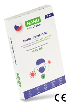 5x FFP2 respirátor NANO MED.CLEAN - B86/telová f00027