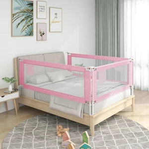 [EU Direct] vidaxl 10199 Toddler Safety Bed Rail Pink 100x25 cm Fabric Polyester Children's Bed Barrier Fence Foldable H