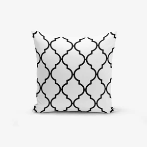 Čierno-biela obliečka na vankúš s prímesou bavlny Minimalist Cushion Covers Black White Ogea, 45 × 45 cm