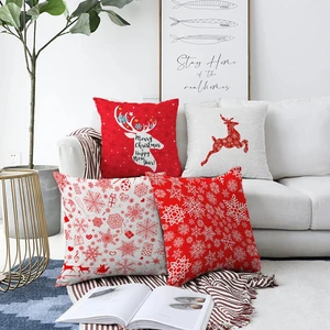 Súprava 4 vianočných žinylkových obliečok na vankúš Minimalist Cushion Covers Christmas Reindeer, 55 x 55 cm