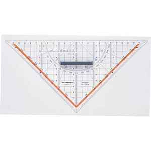 Rumold trojuholník s uhlomerom 1054 priehľadná Dĺžka prepony: 25 cm