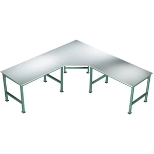 Manuflex AU0039.0001 Spojovací prvok päťuholník UNIVERSAL s dekoračnou doskou z PVC, pre hĺbku stola = 600 mm  Farba: si